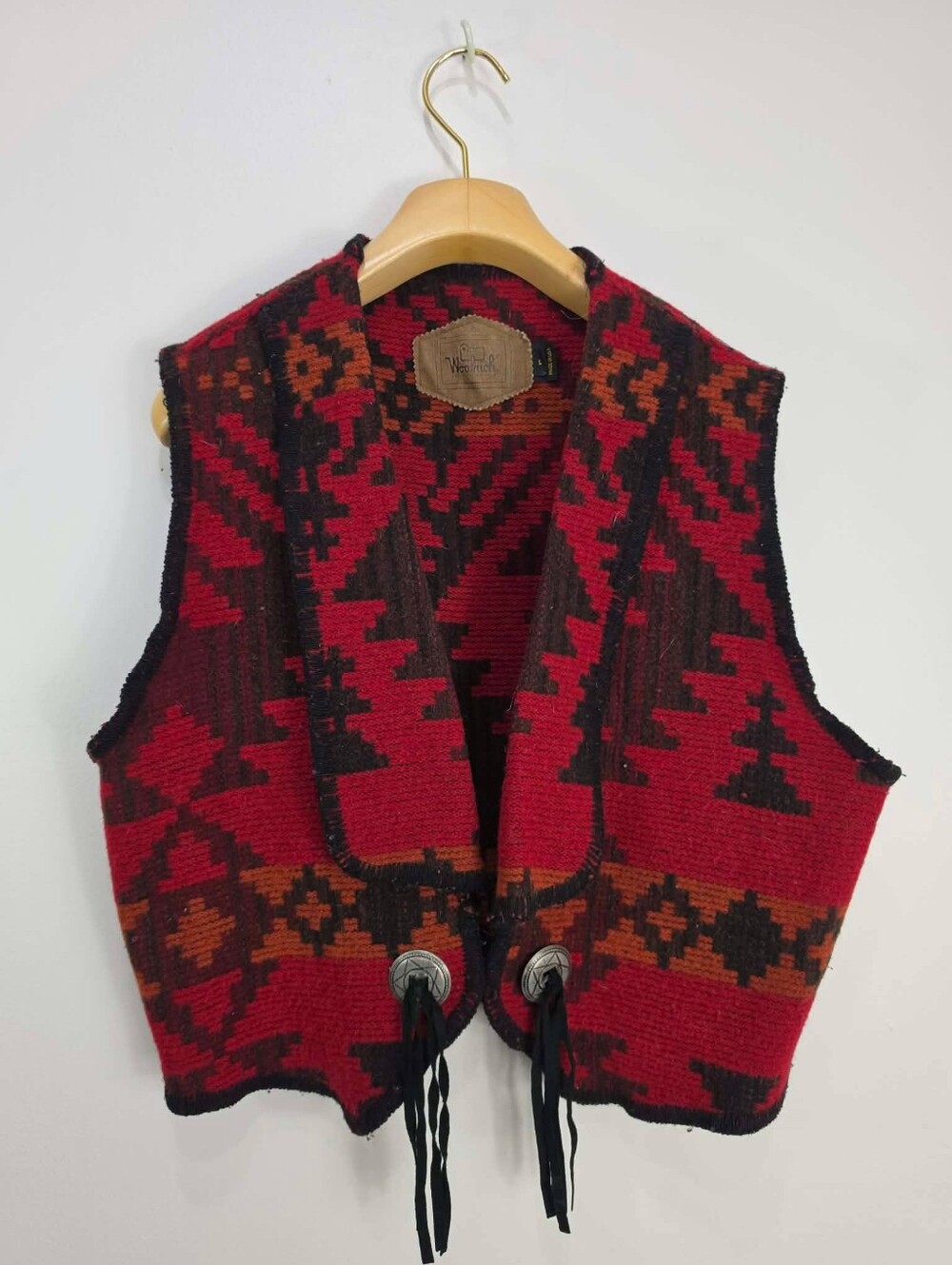 Woolrich Red & Brown Southwestern Wool Vest